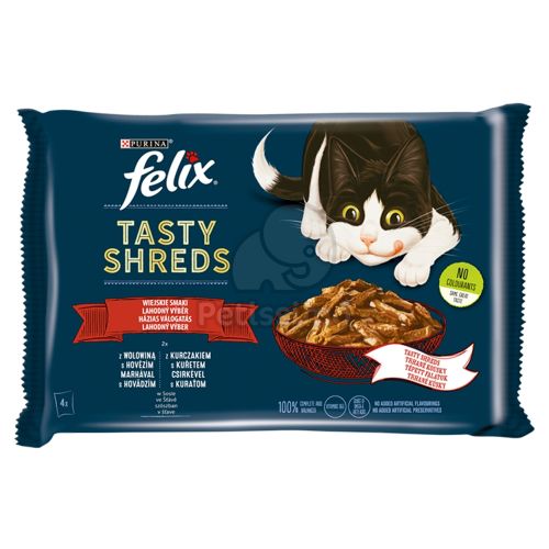 Felix Tasty Shreds házias válogatás szószban 4 x  80 g