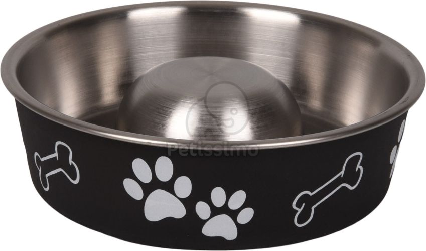 Flamingo Bella Kena evéslassító fémtál kutyáknak - fekete  500 ml