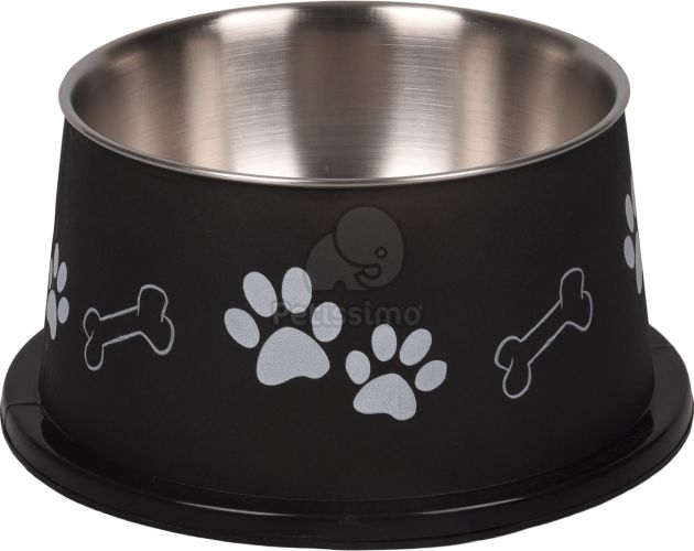 Flamingo Bella Kena fémtál hosszú fülű kutyáknak - fekete  900 ml