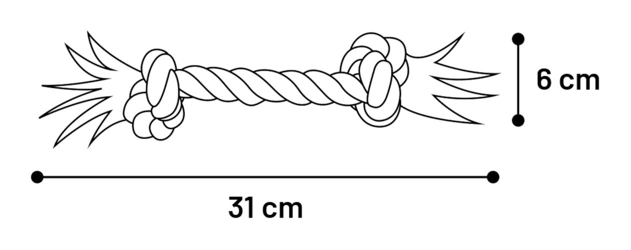 Flamingo Jim Playing Rope - rágókötél 2 csomóval, pink 30 cm   1 db