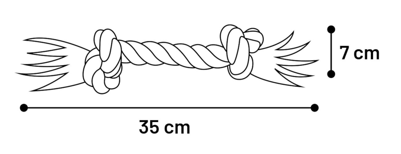 Flamingo Jim Playing Rope - rágókötél 2 csomóval, pink 35 cm   1 db
