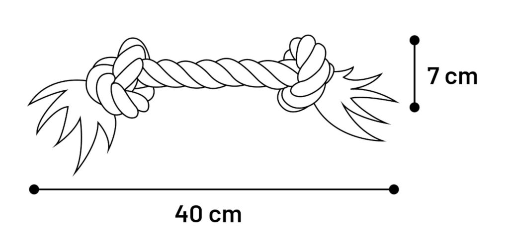 Flamingo Jim Playing Rope - rágókötél 2 csomóval, pink 40 cm   1 db