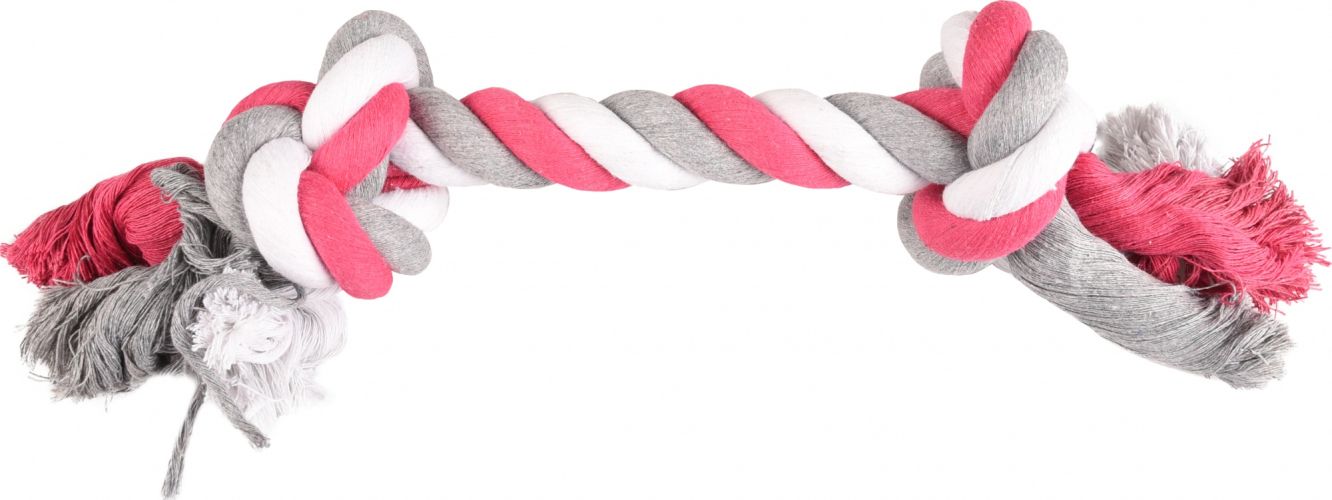 Flamingo Jim Playing Rope - rágókötél 2 csomóval, pink 40 cm   1 db