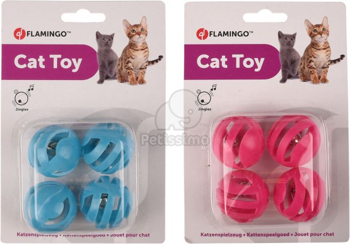 Flamingo csörgő macskajáték 4 x  4 cm