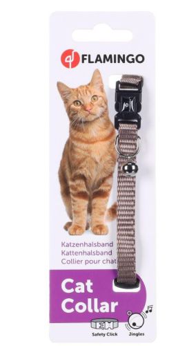 Flamingo Ziggi nyakörv macskáknak - taupe  1 db