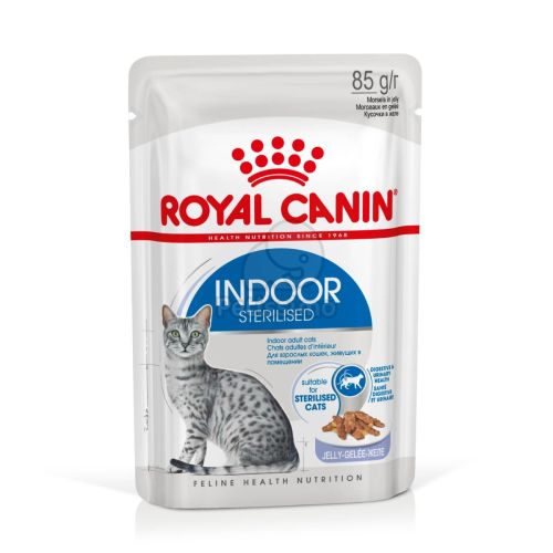 Royal Canin Indoor Sterilised Jelly - lakásban tartott felnőtt macska zselés nedves táp 12 x  85 g