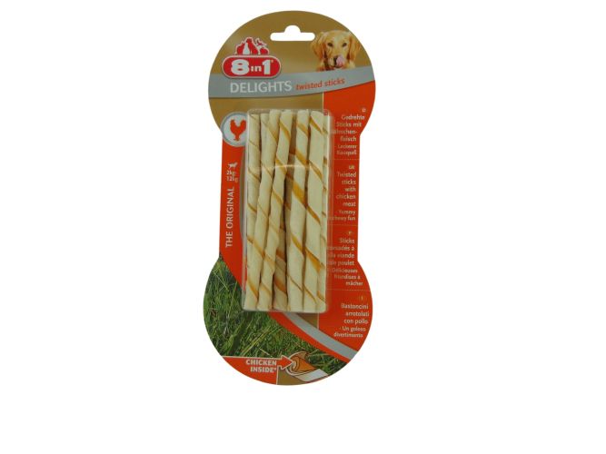 8 in 1 Delights Chicken - csavart rágórúd  10 db