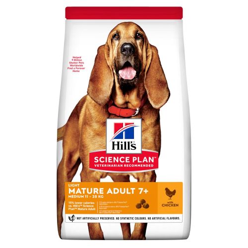 Hill's Science Plan Mature Adult 7+ Light Medium száraz kutyatáp  14 kg