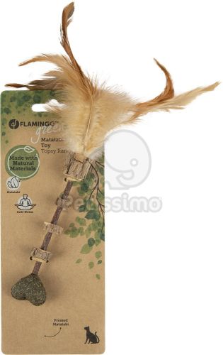 Flamingo macskamentás fapálcika játék  25 cm