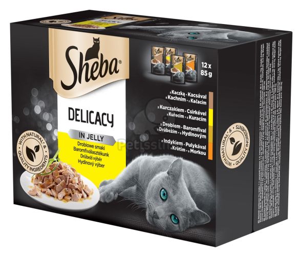 Sheba Delicacy alutasakos eledel - szárnyas válogatás 12 x  85 g