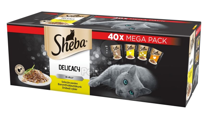 Sheba Delicacy alutasakos eledel - szárnyas válogatás 12 x  85 g