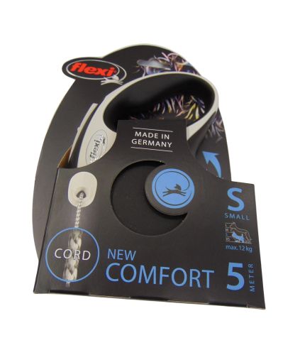 Flexi Comfort S - 5 méteres zsinóros póráz  Fekete 
