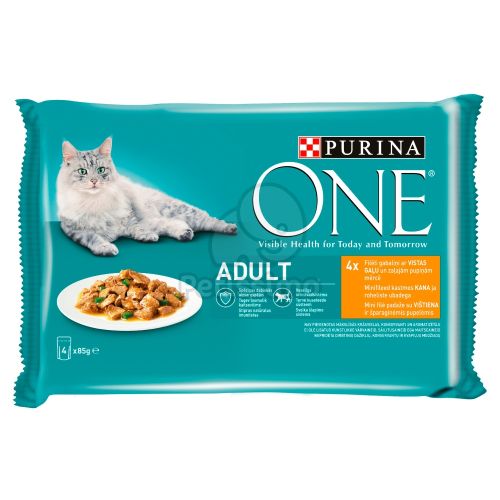 Purina ONE Adult nedves macskaeledel 4 x  85 g