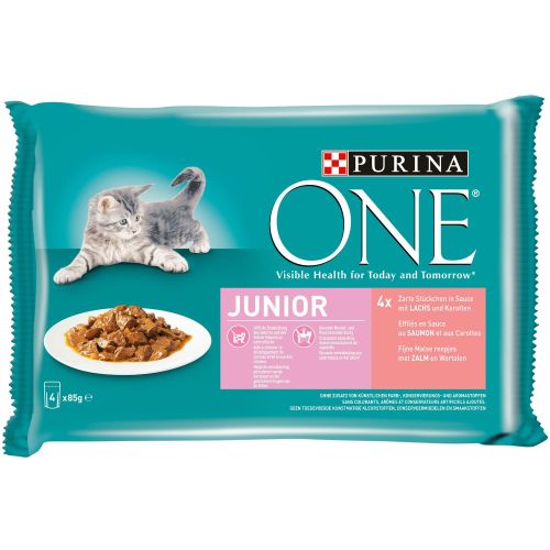Purina ONE Junior nedves macskaeledel 4 x  85 g