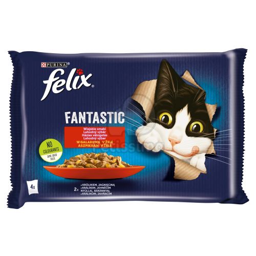 Felix Fantastic Házias Válogatás aszpikban nyúllal, báránnyal 4 x  85 g