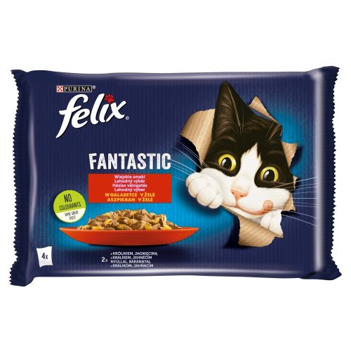 Felix Fantastic Házias Válogatás aszpikban nyúllal, báránnyal 4 x  85 g