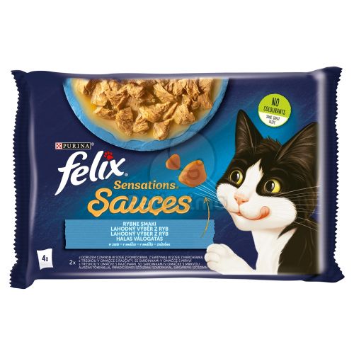 Felix Sensations Sauces Halas Válogatás alaszkai tőkehallal, szardíniával 4 x  85 g