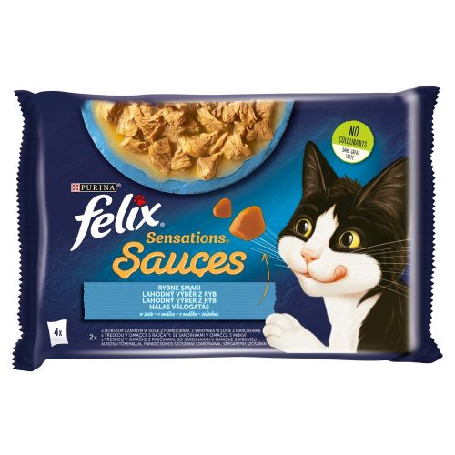Felix Sensations Sauces Halas Válogatás alaszkai tőkehallal, szardíniával 4 x  85 g