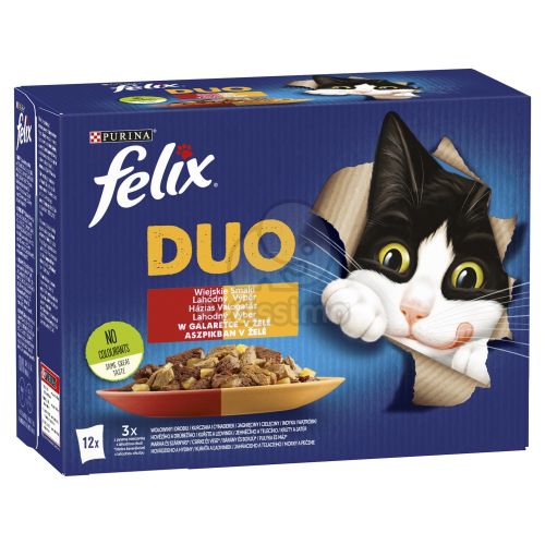 Felix Fantastic Dou Házias Válogatás csirkével, marhával, pulykával, báránnyal 12 x  85 g