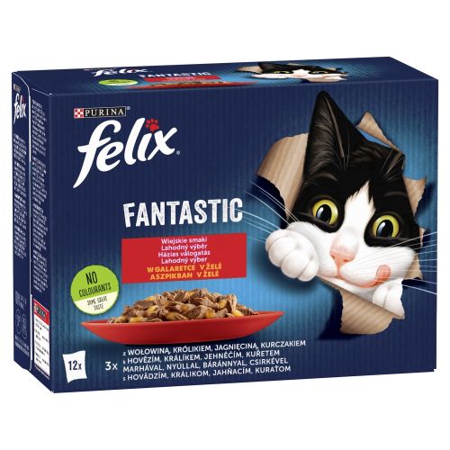 Felix Fantastic Házias Válogatás csirkével, marhával, nyúllal, báránnyal 12 x  85 g
