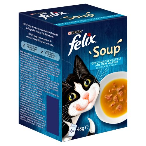 Felix Soup Halas Válogatás tőkehallal, lepényhallal, tonhallal 6 x  48 g