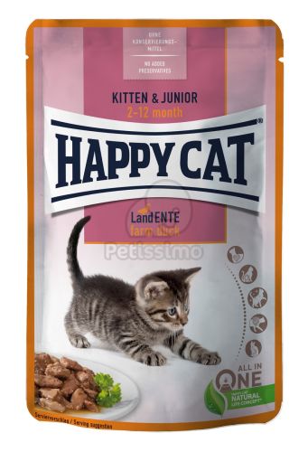 Happy Cat Kitten & Junior Land Ente alutasakos eledel - Kacsa  85 g