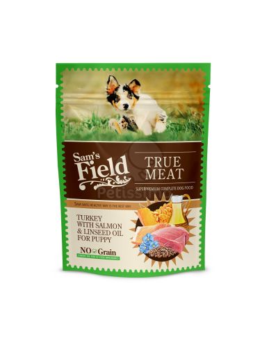 Sam's Field True Meat Turkye with Salmon & Linseed Oil for Puppy alutasakos eledel 260 g