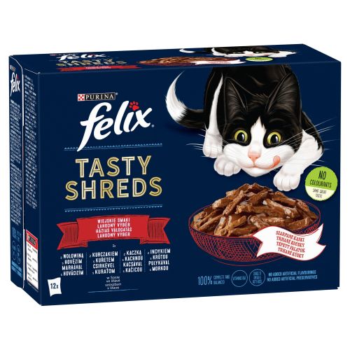 Felix Tasty Shreds házias válogatás szószban 12 x  80 g