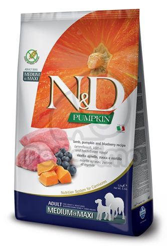 N&D Pumpkin Dog Adult Medium & Maxi Lamb & Blueberry  2.5 kg