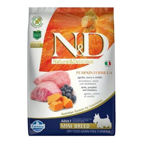 N&D Pumpkin Dog Adult Mini Lamb & Blueberry  7 kg