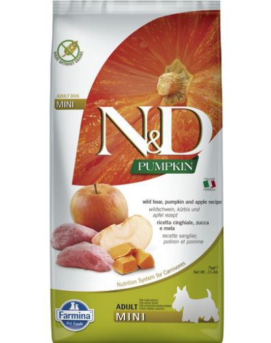 N&D Pumpkin Dog Adult Mini Boar & Apple  7 kg