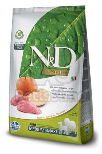 N&D Prime Dog Adult Medium & Maxi Boar & Apple  12 kg