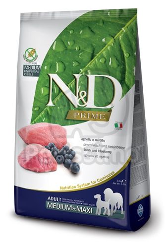 N&D Prime Dog Adult Medium & Maxi Lamb & Blueberry  12 kg