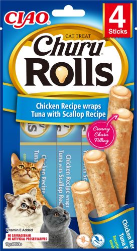 Inaba Cat Churu Rolls - tonhal fésűkagylóval 4 x  10 g