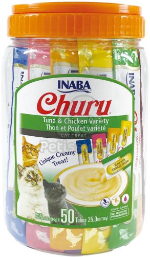 Inaba Cat Churu Püré - tonhal és csirke mix 50 db 50 x  14 g