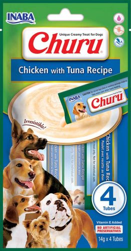 Inaba Dog Churu Püré - csirke tonhallal 4 x  14 g