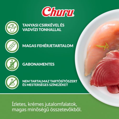 Inaba Dog Churu Bites - csirke lazaccal 8 x  12 g