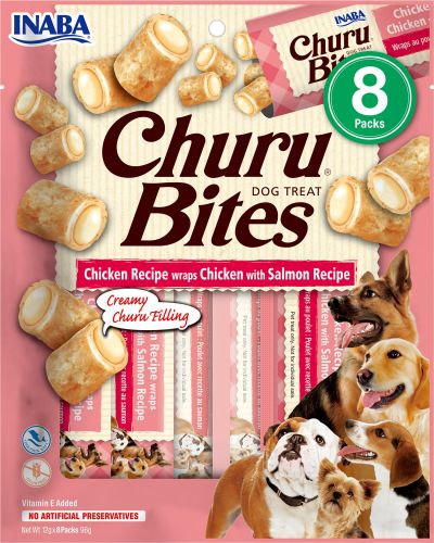Inaba Dog Churu Bites - csirke lazaccal 8 x  12 g