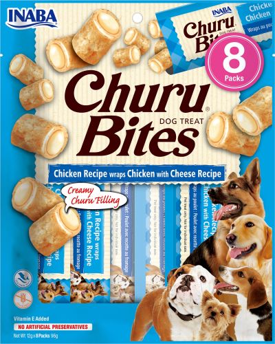 Inaba Dog Churu Bites - csirke sajttal 8 x  12 g