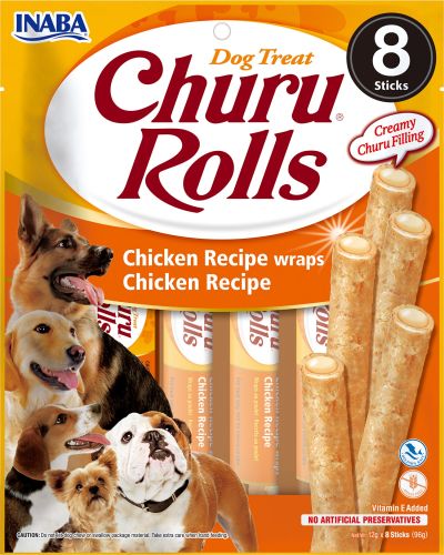 Inaba Dog Churu Rolls - csirke 8 x  12 g