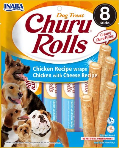 Inaba Dog Churu Bites - csirké, sajtos 8 x  12 g