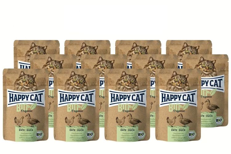 Happy Cat Bio Organic alutasakos eledel - Baromfi és kacsa 12 x  85 g