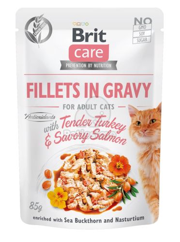 Brit Care Cat Fillets in Gravy - Turkey & Salmon  85 g