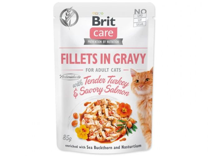 Brit Care Cat Fillets in Gravy - Turkey & Salmon  85 g