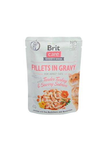 Brit Care Cat Fillets in Gravy - Turkey & Salmon  85 g
