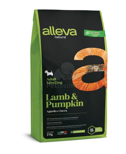 Alleva Natural Adult Mini Dog - bárány és sütőtök  2 kg