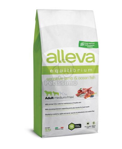 Alleva Equilibrium Adult Medium/Maxi Dog Sensitive - bárány és hal  12 kg