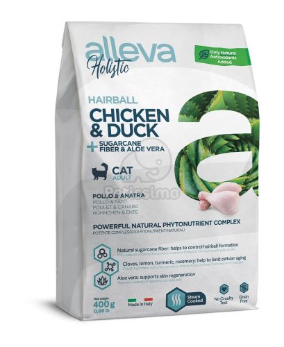 Alleva Holistic Adult Cat Hairball Chicken & Duck  400 g