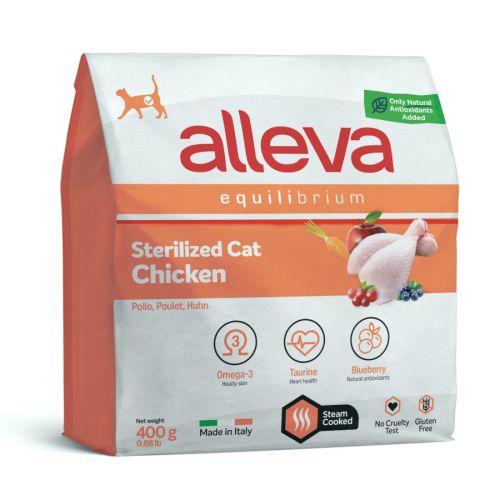 Alleva Equilibrium Adult Cat Sterilized - csirke  400 g