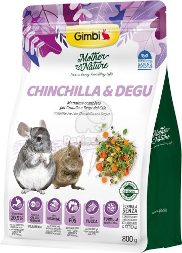Gimbi Mother Nature Chinchilla & Degu - állateledel csincsillák és deguk számára  800 g